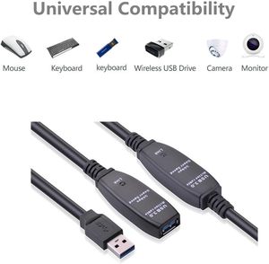 Cable de extensión SYONG Active <span class=keywords><strong>USB</strong></span> 3,0 macho a hembra, amplificador de señal de cobre puro, blindaje trenzado, Chipset, cable repetidor de ordenador - Product Image 5
