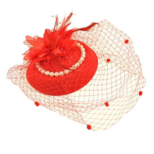 20s 50s Tea Party Hat and Gloves Set Fascinator Hat for Women Funeral Pillbox Cocktail <strong>Headband</strong> with <strong>Veil</strong> - Product Image 6
