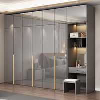 Armoire à Vêtements Haut de Gamme Dressing Systèmes Design Meubles Chambre de Luxe Personnalisée Grand Placard en Bois