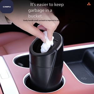 CARFU Push Type Auto Garbage Bin Interior Storage Bucket for Car Trash Auto Interior Supplies - Product Image 3