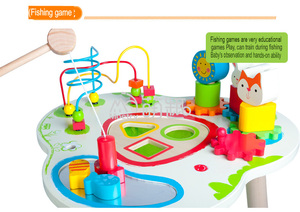 Moetry gỗ Toddler hoạt động chơi Bảng đa chức năng chăm sóc ban ngày trẻ em chơi Bảng với cảm giác gương - Product Image 4