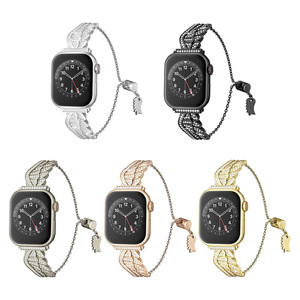 Correa de <span class=keywords><strong>Reloj</strong></span> de Acero Plateado con Banda Dorada de 26 mm, Correas de <span class=keywords><strong>Reloj</strong></span> con Diseño de Hoja para Apple Technomarine Original para Hombre - Product Image 4