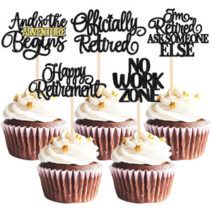 Plaque décorative pour gâteau avec style de <span class=keywords><strong>texte</strong></span> rose étincelant et poteau en bois, thème anniversaire 16/18 <span class=keywords><strong>ans</strong></span>, 40 <span class=keywords><strong>ans</strong></span>, Joyeux retraite - Product Image 1
