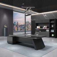 Meubles de bureau de luxe, bureau de direction moderne en forme de L, bureau de direction pour directeur, table de direction