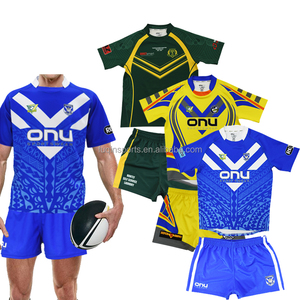 Maillots de Rugby Polynésie NZ personnalisés chemises d'entraînement d'équipe de ligue de Rugby de la Nation sur le terrain short sublimé uniforme de Rugby Maori - Product Image 1