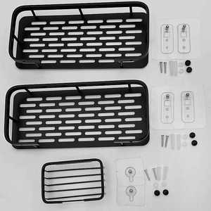 Nessuno spazio di punzonatura combinazione di alluminio nero <span class=keywords><strong>con</strong></span> portasapone bagno pratico portaoggetti a ventosa a muro - Product Image 2