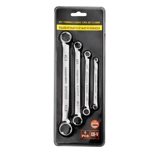 Jeu de clés E-Torx 4 pièces E6-E24, clés à double embout en acier chromé, kit de clés à molette pour réparation automobile, domestique et industrielle - Product Image 2