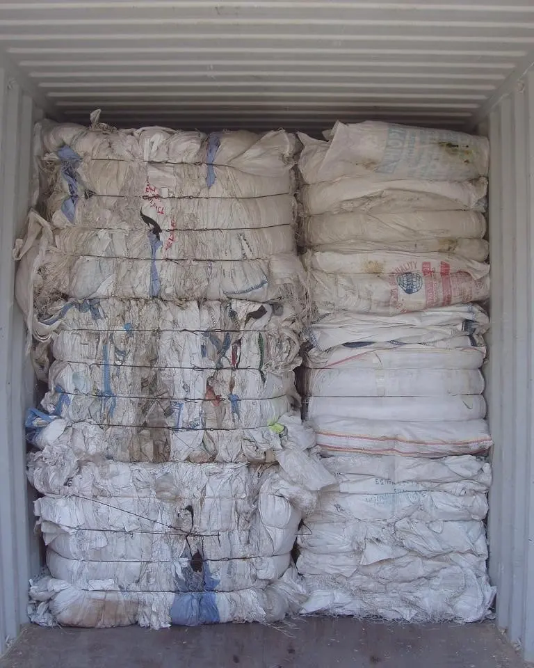 PP PLASTIC BAGS (RAFFIA) BALES SCRAP - WASTE with AQSIQ and CCIC FOR RECYCLING.