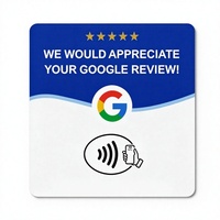 Support de table en acrylique 12 cm pour carte de commentaires Google, compatible NFC215, carte RFID passive haute fréquence 13,56 MHz, QR, OEM/ODM personnalisé