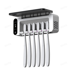 Penyangga Sikat Gigi Dinding 6 Slot UVC Terbaru dengan Jam LED dan Pengering Udara Panas, Sterilisasi Sikat Gigi untuk Rumah Tangga di Kamar Mandi - Product Image 6