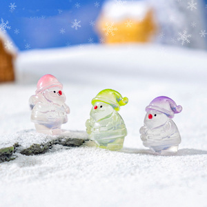 Tượng ông già Noel phát sáng trong bóng tối, đồ trang trí nhỏ bằng nhựa resin phát quang, đồ thủ công trang trí cho vườn cổ tích, bể cá - Product Image 3