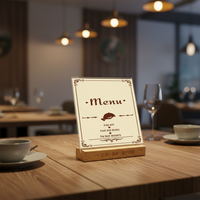 Présentoir de Menu de Table en bois présentoir de dépliant pour le désherbage