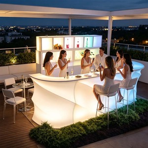 เคาน์เตอร์บาร์ LED พกพา สำหรับใช้งานกลางแจ้ง RGB กันน้ำ เฟอร์นิเจอร์เรืองแสงสำหรับบาร์ งานปาร์ตี้ริมชายหาด และงานอีเว้นท์ - Product Image 2