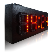 Jhering jam dinding Digital awet, jam dinding Digital luar ruangan dengan tampilan LED termometer dan fungsi Stopwatch