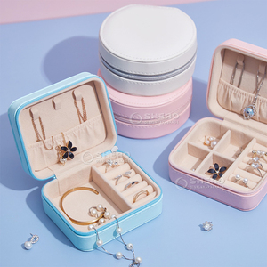 Luxury Travel Mini Jewelry Box Portable Leather Jewelry <b>Storage</b> Case for <b>Rings</b> Earrings Necklaces <b>Storage</b> - Product Image 5