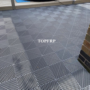 Industrial 20mm Thick Interlocking Garage Floor Mats Outdoor PP <b>Plastic</b> Modular <b>Flooring</b> Tiles for Carwash Detailing Shop - Product Image 4