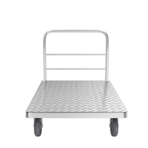 Chariot à main à plateforme en acier de taille 128*80cm, robuste, à 4 roues, pour entrepôt - Product Image 5