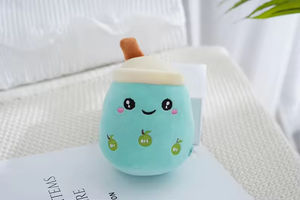 Llaveros de Peluche Personalizados Súper Suaves con Forma de Dibujos Animados, Tazas de Café/Té con Leche, Juguetes de Peluche de Boba Tea y Frutas, Accesorios Lindos y Adorables - Product Image 6