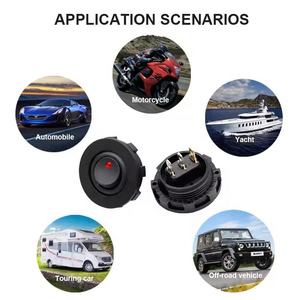 12V/24V 2路翘板开关照明蓝色发光二极管圆形3针开关SPST，用于船用汽车船RV-PA66材料 - Product Image 6