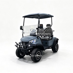รถกอล์ฟไฟฟ้า ZOWN 2 ที่นั่ง หลังคาสีดำ พร้อมกระจกบังลมและกันชนหน้า - Product Image 1