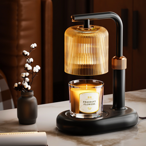 Lampe chauffe-cire électrique sans flamme 50W GU10 avec fonction minuterie pour bougies parfumées - Product Image 1