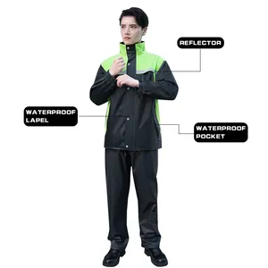 Imperméable de voyage pour moto et vélo Pantalon de pluie fendu intégral Manteau de pluie imperméable