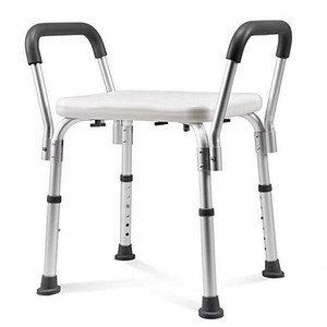 Tabouret de douche Rongfu en alliage d'aluminium 49x41x81 cm avec dossier antidérapant, équipement de sécurité pour la salle de bain - Product Image 1
