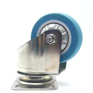 3 "4" 5 "Edelstahl-Lenk rollen Wagenräder Mittelschwere Industrie rolle PU-Rolle - Product Image 6