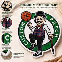 Écussons brodés personnalisés pour équipes de basketball USA, écussons thermocollants écologiques brodés sur mesure de 2,5 pouces en forme de fleur, lots mignons pour