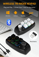 Teclado Macro RGB para Juegos, 6 Teclas + 1 Perilla de Volumen, Teclado para Juegos con Cable/Inalámbrico, Interruptor Rojo, Intercambio en Caliente, Función de Copiar y Pegar, Compatible con Windows