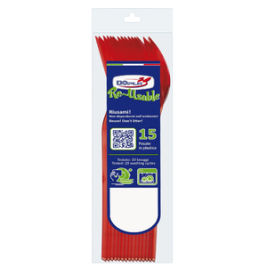 ENSEMBLE DE 15 CUILLÈRES COMPACTES EN PLASTIQUE ROUGE - Product Image 1