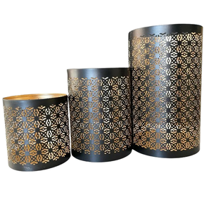 Linternas de vela de metal con diseño de malla para decoraciones de hoteles, varias formas con atractivo navideño para habitaciones de hotel - Product Image 5