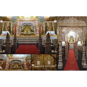 Mandap de mariage élégant style Haveli, décorations grandioses Bollywood, magnifiques décorations pour fête de mariage hindou, en matériau fibreux portable, Allemagne, Sydney - Product Image 1