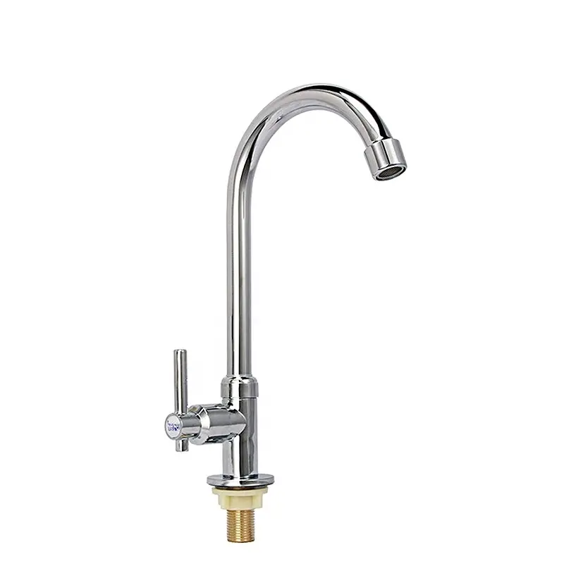 Easy Install Single Hole Zinc Cold Water Basin Sink Faucet for Bathroom