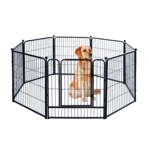 Gaiola de metal dobrável para cachorros, gaiola de metal para exercícios ao ar livre, gaiola de metal para animais de estimação, cerca de segurança