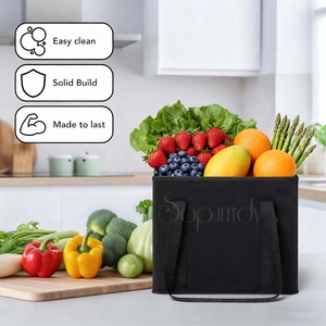 Sacs d'épicerie pliables avec logo personnalisé, sacs d'épicerie réutilisables avec fond et poignées renforcés, sac de courses durable - Product Image 6