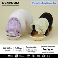 Ensemble de bavoir et cache-oreilles pour chiens à poils longs, doublure en coton, logo en silicone 3D, OEM ODM