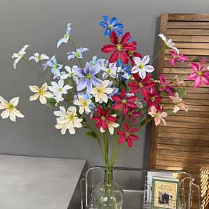 Fleurs artificielles de clematis Jinxi, 7 têtes, fleurs en soie, décorations pour mariage et maison - Product Image 1