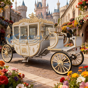 Meilleure vente 2025 XCEGO Calèche électrique de mariage et de tourisme, calèche royale classique à auvent, pneus en caoutchouc massif, garantie 2 ans - Product Image 2