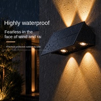 Lampe murale solaire extérieure pour jardin et cour, indice de protection IP54, fonctionnement crépusculaire, usage résidentiel