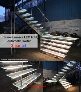 2025 nuevo <span class=keywords><strong>diseño</strong></span> Smartart moderno interior pequeño espacio <span class=keywords><strong>escaleras</strong></span> acero inoxidable madera o vidrio escalera recta - Product Image 5