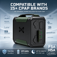 Batterie de secours personnalisée pour CPAP ResMed AirSense 11/10 DreamStation, 6 ports de sortie, charge solaire/USB-C/CA, batterie externe LiFePO4 OEM