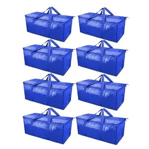 Extra Large Heavy Duty Polypropylene PP/PE Woven Moving Storage Bags With Zippers