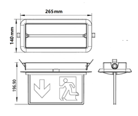 Ampoule LED Panneau de Sortie de Secours pour Installation au Plafond et au Mur Batterie Rechargeable de Sauvegarde Système d'Éclairage de Secours