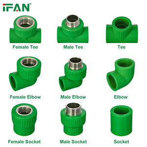 IFAN Tous les types de raccords de tuyauterie PPR Matériau de plomberie personnalisé Accessoires en plastique fileté Raccords PPR - Product Image 2