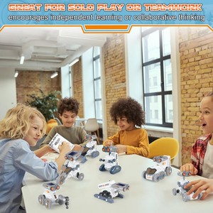 Kit de Creación de Robot Solar EPT 14 en 1, Juguete Educativo STEM para Experimentos Científicos, 191 Piezas, Juego de Modo Dual de Energía Solar y Batería - Product Image 5