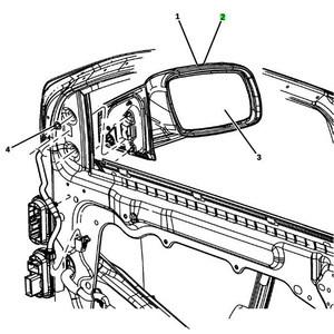 Conjunto de Espejo Retrovisor para Dodge Journey 1GE001XRAD 1GE011XRAD, Espejo Lateral Izquierdo Calefactable con Cubierta de Plástico - Product Image 4