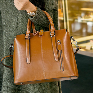 Bolsos de Moda para Mujer, Bolsos de Mano de Cuero Genuino, Bolsos de Hombro Vintage para Mujer - Product Image 2