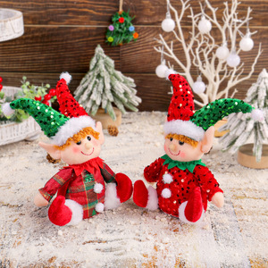Handmade Cute <b>Christmas</b> Tree Santa Rudolph Dolls Sequin Knitted Hat Party Window Display Wholesale Elf <b>Christmas</b> Figurine Toys - Product Image 4