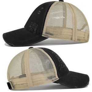 Commercio all'ingrosso 6 pannelli di alta qualità in bianco chiaro nero di cotone lavato in rete Snapback cappelli da camionista per gli uomini delle donne - Product Image 4